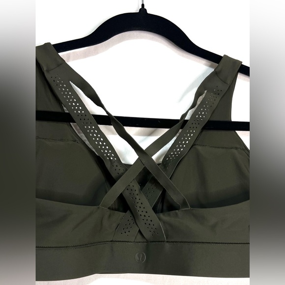 Lululemon Vitalize Swim Sports Bra Dark Olive Activewear Running Summer Yoga Gym - Picture 9 of 13